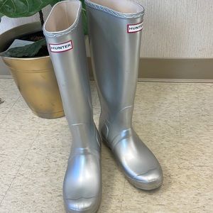 GUC METALLIC SILVER HUNTER RAIN-BOOTS